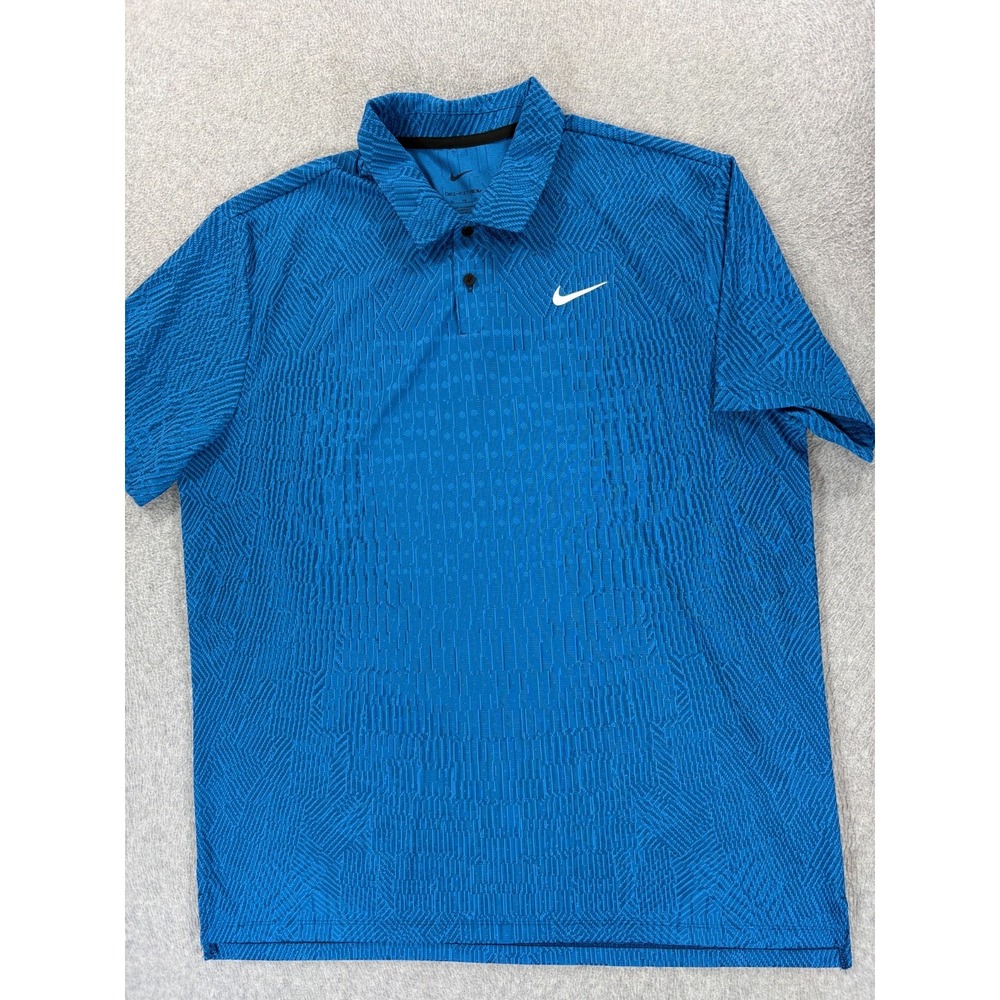 Nike Dri Fit ADV Performance Short Sleeve Polo Shirt (Men's XL) Blue